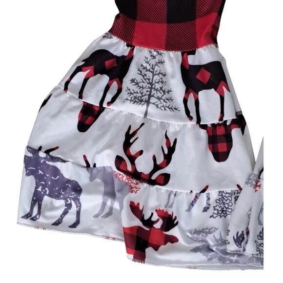 NWT Nordstrom Red Black Buffalo Plaid Reindeer Holiday Pants Outfit Small/Medium - Picture 9 of 10